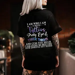 Tattoos Pretty Eyes and Thick Thighs Printed tshirt ,hoodie, sweatshirt, Aesthetic tatoo merch summer outfits, style, streetwear, Nun top, vintage y2k graphic tees, Memorial day, Casual Cotton