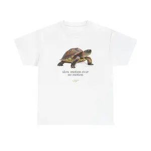 Slow Motion Turtle Shirt - Casual Cotton Retro T-Shirt with Vintage Graphic Design for Men and Women Tshirt White