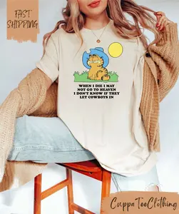 Cowboy Garfield Shirt, Funny Garfield Shirt, Funny Shirt, Meme Shirt, Garfield Cat Sweatshirt, Oddly Specific Shirt, Garfield Shirt, Funny Gifts