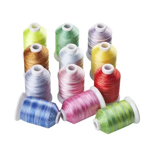 12 Shades Variegated Polyester Embroidery Thread Kit – 1000M Each Spool for Janome Brother Pfaff Babylock Singer Bernina Husqvaran Embroidery and Sewing Machines Affordable Quality Rich Content