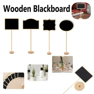 20Pcs Mini Wood Chalkboard Signs with Stand - Home Decor Plaques, Small Blackboard Food Labels, Message Board Place Cards for Wedding, Gift Use