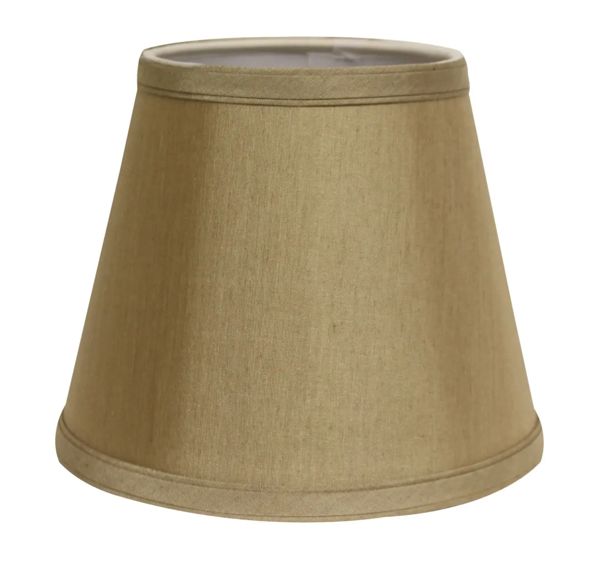 HomeRoots 12 in. Traditional Pale Brown Empire Hardback Slanted No-Slub Lighting Lampshade - High-Quality Fabric, Brass, Warm Light Indoor Tan Table Lamp Accessory, Standard Washer Fitter, Styrene Backing, Fits Standard Harps