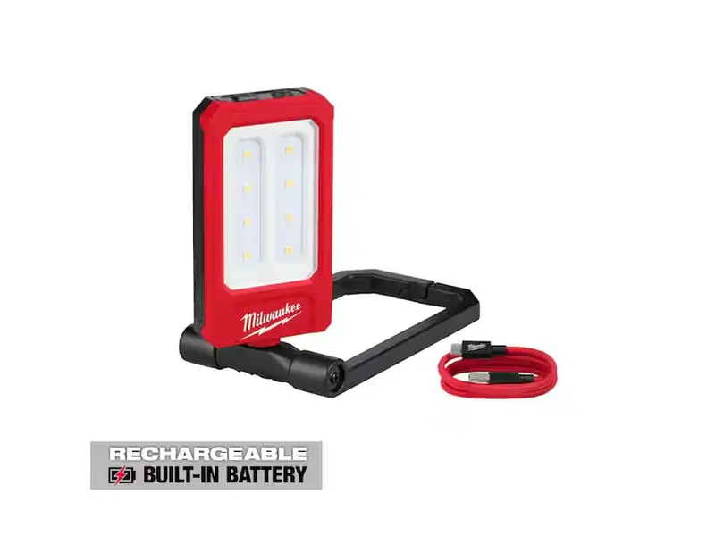 Milwaukee 2013R Low-Profile Magnetic Task Light, 500 Lumen USB-C Rechargeable Rechargeable LED Lamp with Flood & Spot Lighting, Rechargeable Led Lamp Flood & Spot Lighting