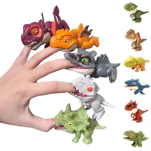 5PCs Funny Finger Biting Dinosaur Tyrannosaurus Model Toys for Kids Movable Joints Simulation Dinosaur Bite Fingers Toys Gift