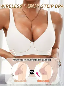 Comfortable Seamless Deep V Elegant Chic Bra, S-Xxxl Sizes, Adjustable Straps, Max Support, Fitted Design, Lined, All Seasons, 8 Colors Available, Adjustable Bras