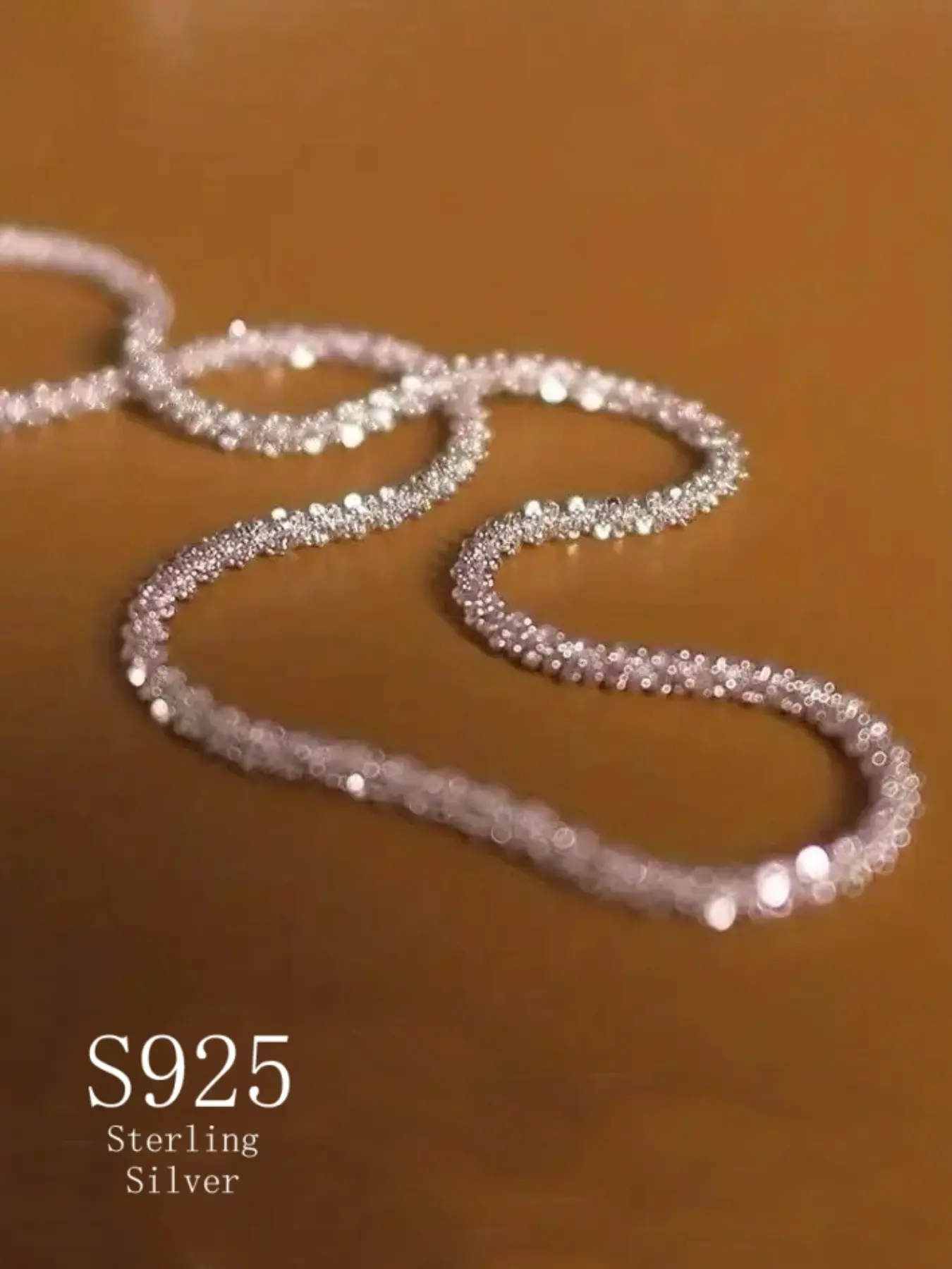 S925 Sterling Silver Sparkling Necklace Niche Design with Glistening Effect | Elegant Neck Accessory, Ideal for Couple WearExquisite & Luxurious - Perfect Gift for Birthdays & Holidays | Suitable for Dates, Gatherings & Banquets High End Chain Necklaces