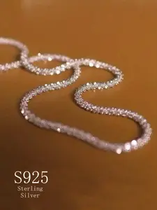 S925 Sterling Silver Sparkling Necklace Niche Design with Glistening Effect | Elegant Neck Accessory, Ideal for Couple WearExquisite & Luxurious - Perfect Gift for Birthdays & Holidays | Suitable for Dates, Gatherings & Banquets High End Necklace