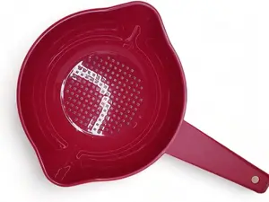 1 Quart Colander Strainer with Handle Burgandy
