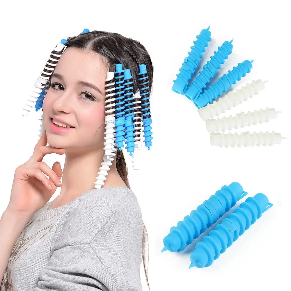 12 Pack Spiral Cold Wave Perm Rods Set, Small/Medium/Large Sizes, Hollow & Solid Hair Curler Sticks, Professional Salon & At-Home Hair Styling Tools