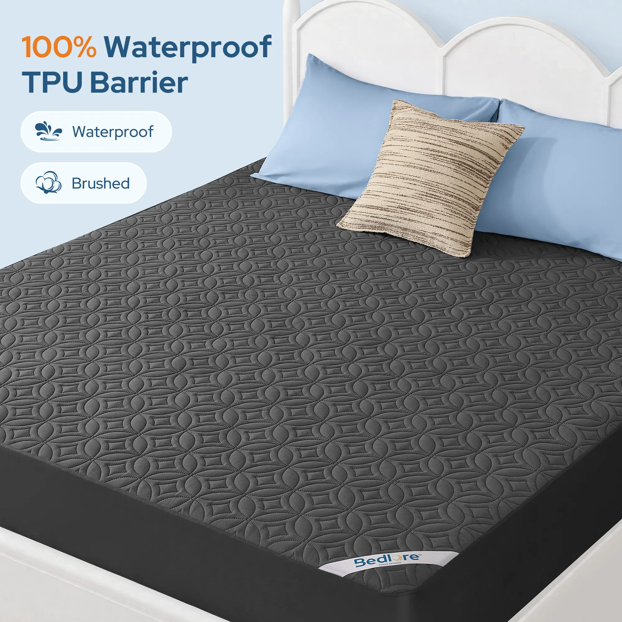 【BEDLORE】 Cooling Waterproof Fitted Bed Sheets - Big Copper Coins Pattern, Bamboo Deep Pocket Mattress Cover, Soft, Breathable, Non-Slip, Wrinkle-Resistant, for Household Items, Bedding Sets, Bedroom Items, Home Goods (California King, Twin XL)