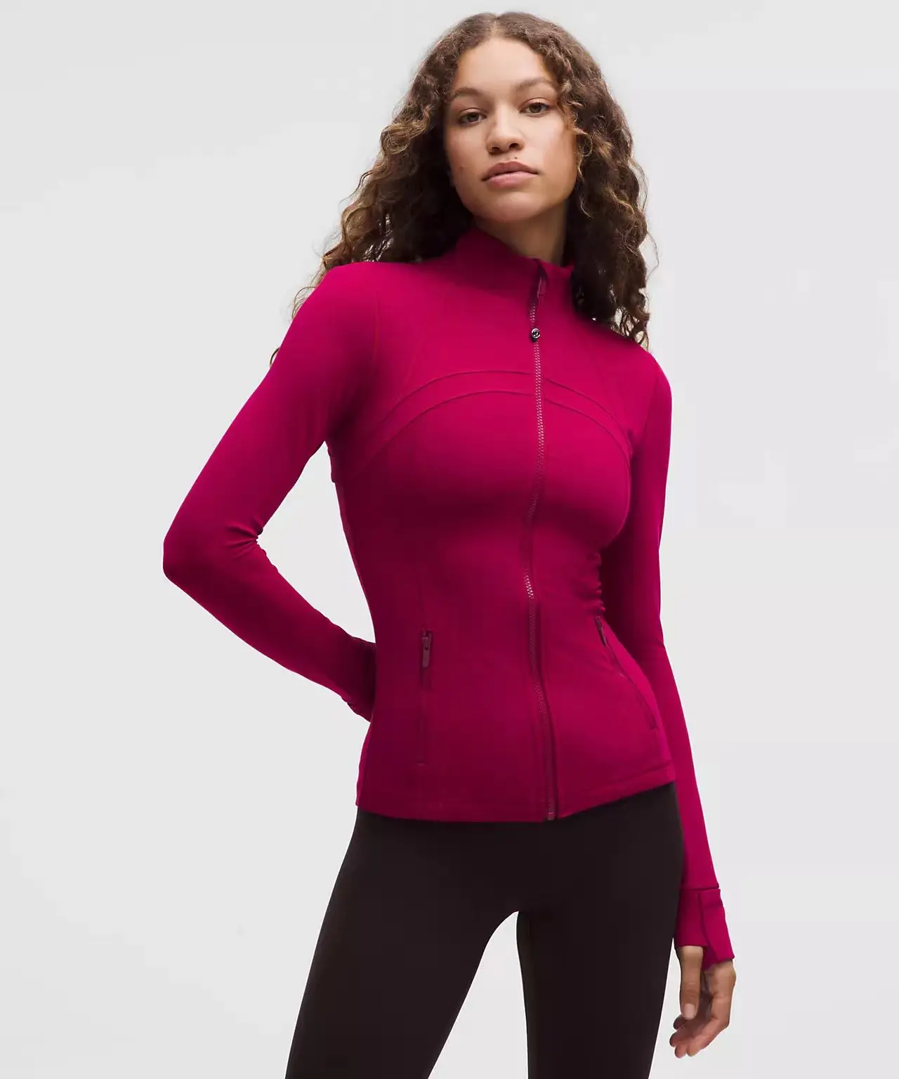 Lululemon Women's Define Nulu Jacket | Rumble Berry Contemporary Crop & Modern Cut | Sweat-Wicking Gym Outerwear, Female, Valentine's Day, Sporty Chic, Wear-Alone Coat
