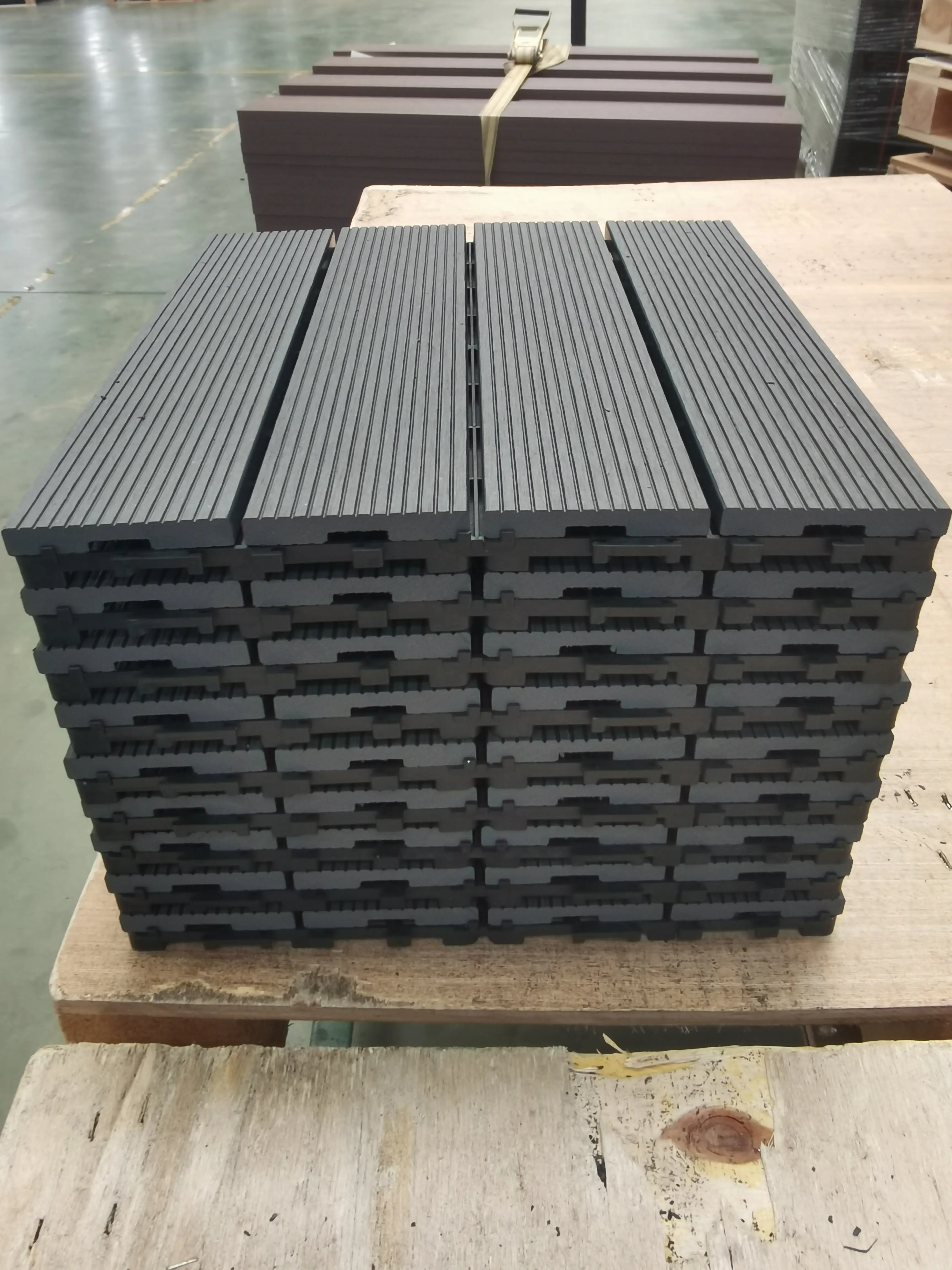 9 PCS Heavy-Duty Recyclable Wood-Plastic Interlocking Deck Tiles (11.8x11.8in), Waterproof, Slip-Resistant Flooring for Patio, Bedroom (Gray) - Outdoor/Indoor Sports & Outdoor Fitness Accessory