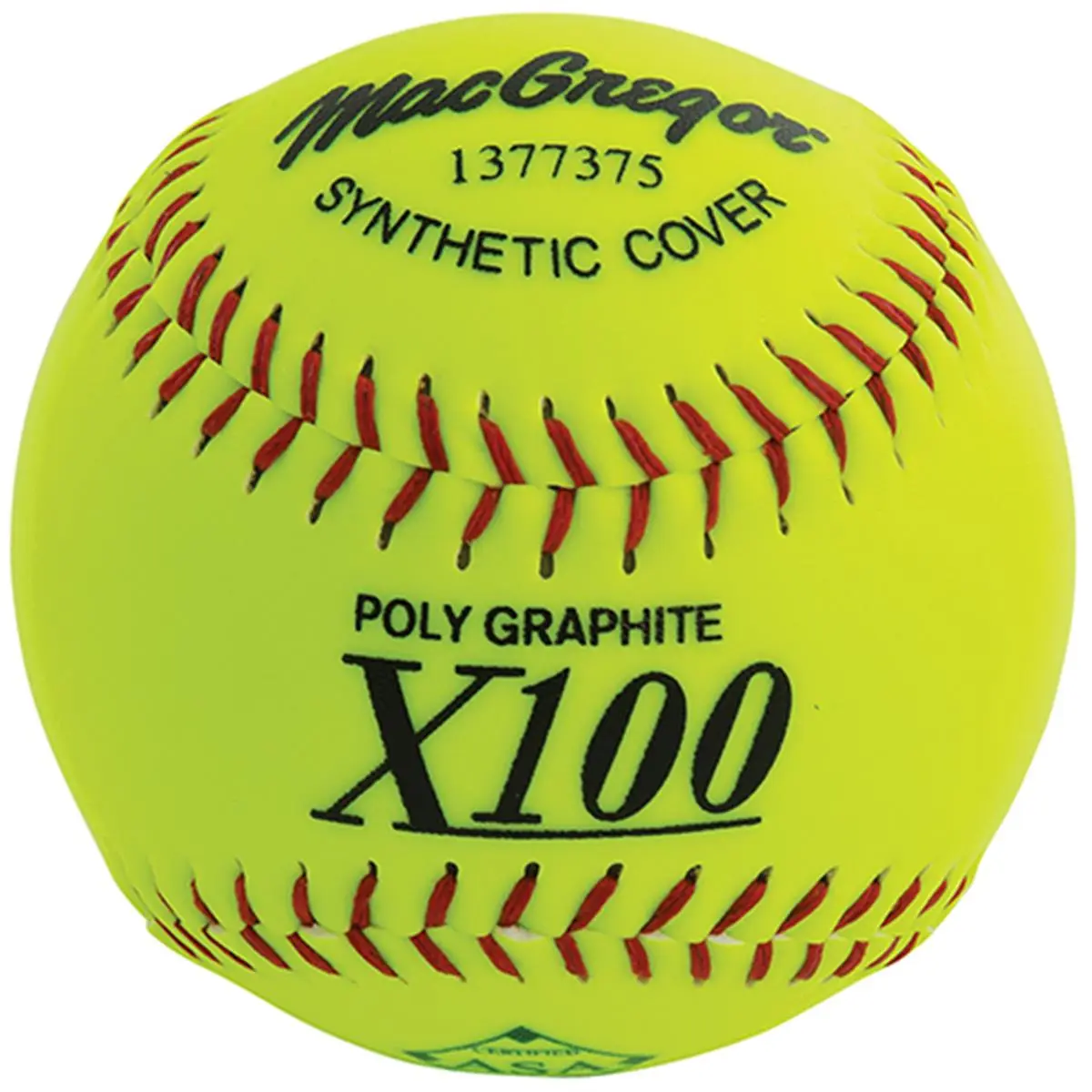 MacGregor X52RE 12-Inch Slow Pitch Softball, ASA Approved, Synthetic Leather Cover, Poly Graphite Core, Red Stitching, 6.23 lbs., Baseballs