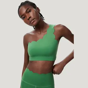 Scallop One-Shoulder Sports Bra