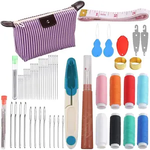 56 count Big Eye Stainless Steel Hand Sewing  Kit and Blunt Tip Metal Darning Tapestry Yarn Embroidery  Large Eye for Yarn  and Thread Mini Sewing Kits Supplies