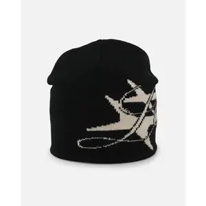 Black knitted beanie hat for men; outdoor hat for winter fashion trend; warm autumn and winter cap for handsome men.