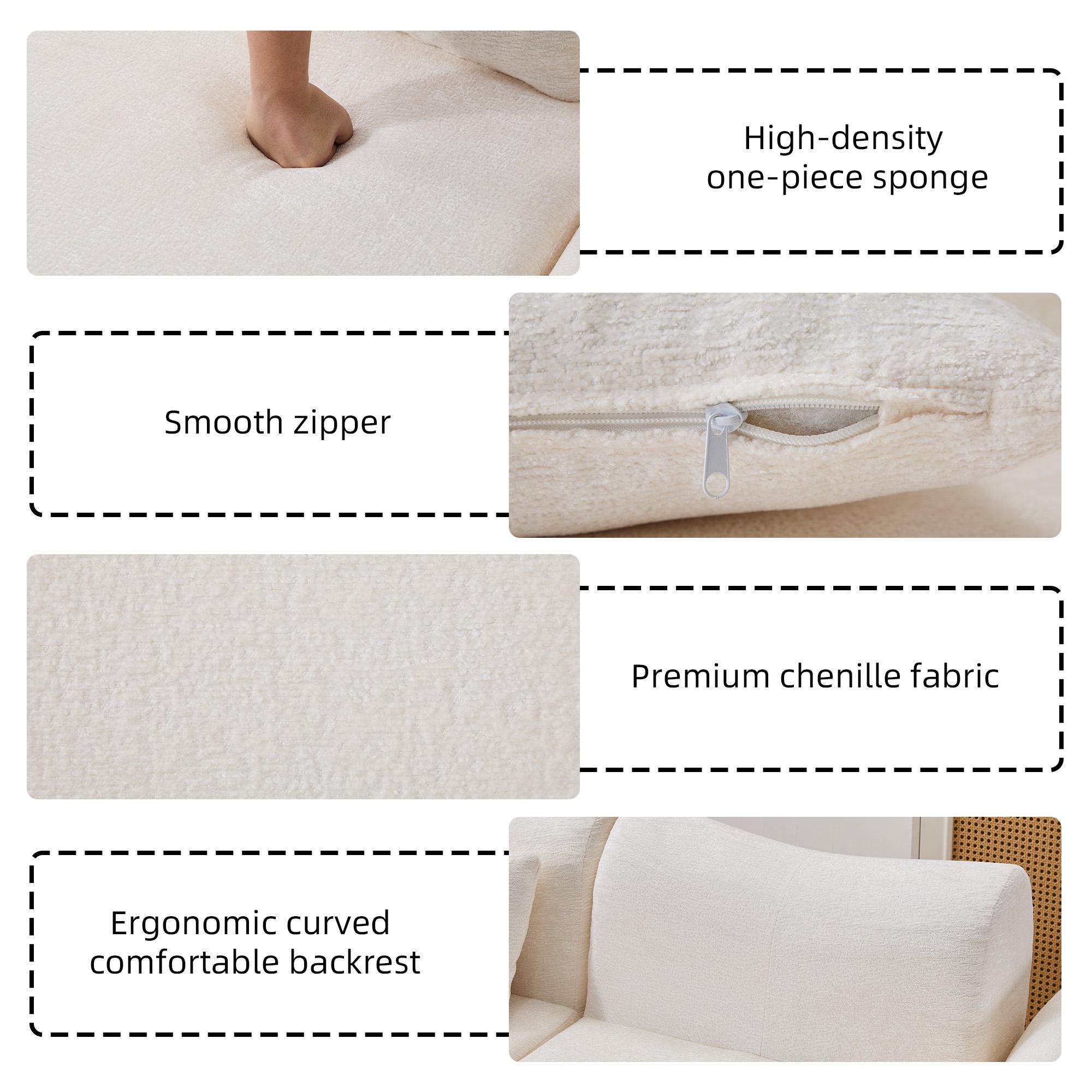 104.72" Multiple Modular Cloud Sofa Bed, Sectional Boneless Couch with Chaise for Living Room/Bedroom, Sofa No Assembly, 8 Modules Combined