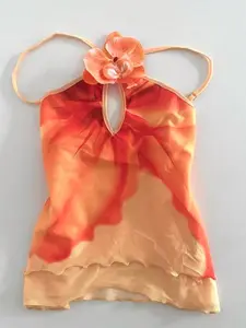 Women's Elegant Fitted Sleeveless Top Spring Summer Aesthetic Floral Hollow Out Design Elegance Butterfly Orchid Embellished Backless Vest, Stylish Ladies' Fashion