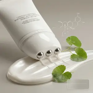 Soothing Neck Cream with 3 Roller Massager, Centella Asiatica & Nourishing Oils, Anti-Wrinkle & Firming Care for Neck Skin, Reduce Dry Lines, Light Texture, Fast Absorbing, Perfect for Everyday Self-Care & On-the-Go Use