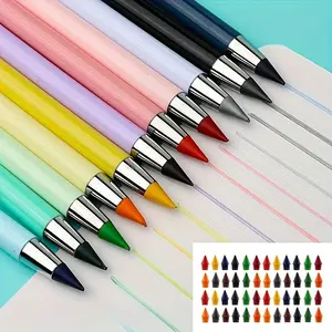 12 Color Pencils Set with Erasers, Never Wear, Permanent Ink, No Sharpening Needed, Ideal for Sketching & Drawing, Art Markers, Writing Stationery