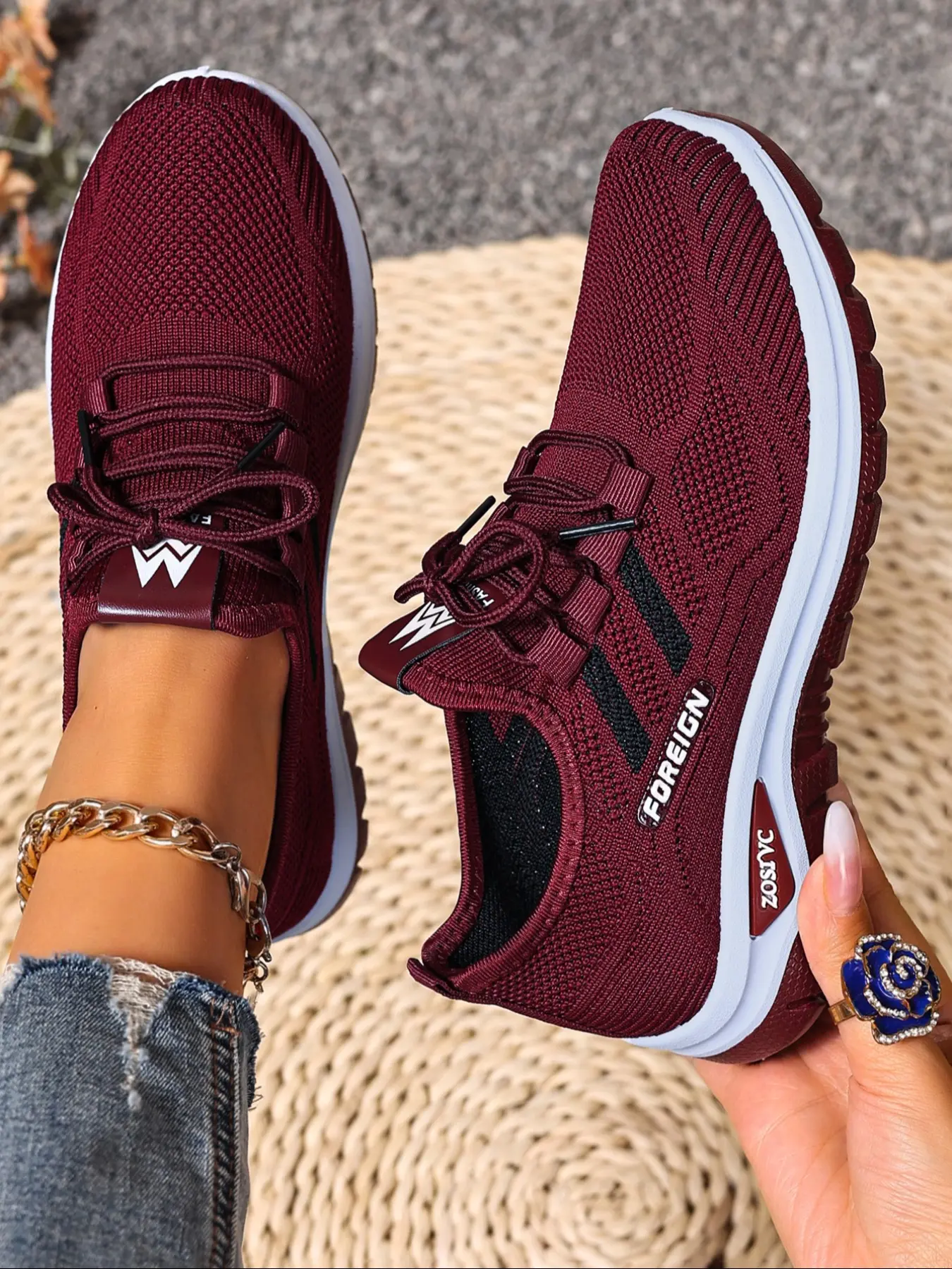 Women's Large Size Lightweight Soft-Sole Shoes, Comfortable Non-Slip Breathable Casual Walking Shoes for Travel & Leisure