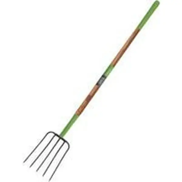The Ames Companies, Inc. 5-Tine Manure Fork with Ash Handle, Garden Fork Tines Tool (Model 2826800)