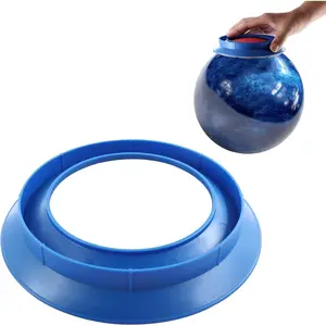 Universal Sanding Pad Holder for Bowling Balls, Precision Surface Maintenance Tool 2-in-1 Cleaning Polishing and Display Stand Accessory for Bowling Balls Better Reaction (Blue)