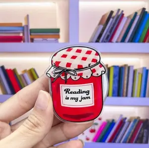 Reading Is My Jam Kindle Grip Cute Bookish Phone Accessory, Magnetic E-Reader Holder & Stand, Fun Gift for Book Lovers