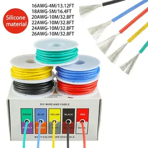 5 Color Box 16-26 Awg Silicone Stranded Wire Kit, Tin-Coated Copper Insulated Flexible Electrical Connection Cables for DIY Projects/cars/home/electric Models/battery Wiring
