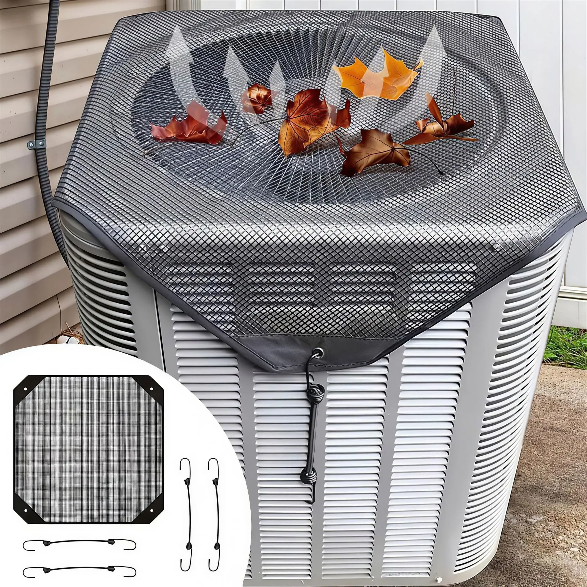Universal Mesh Central Air Conditioner Cover for Outdoor Units, 36x36 in Top Defender (Home Supplies Dust Cover)