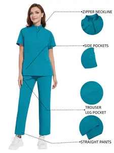 Multi-Color Surgical Scrubs Mens Medical Workwear Uniform Set for Hospitals, Dental & Veterinary Clinics