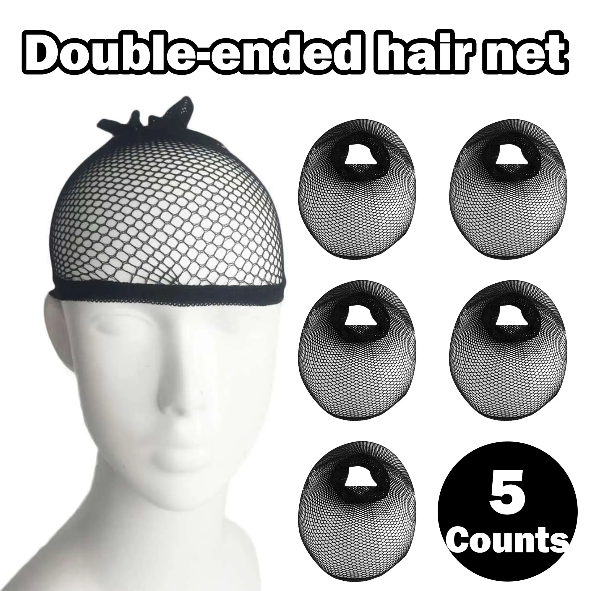 5 Counts Universal Hairnets & Styling Tools, breathable mesh fabric, sweat absorbing texture