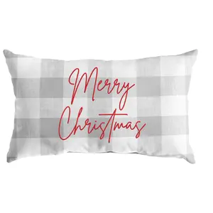 Sorra Home "Merry Christmas" Embroidered 13" x20" Pillow