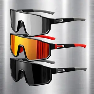 3-Pack Polarized Windproof Sports Sunglasses for Men & Women | Oversized Shield Design with UV400 Protection - Mirrored Lenses in Silver, Orange & Black, Perfect for Running, Hiking, Cycling & All Outdoor Adventures