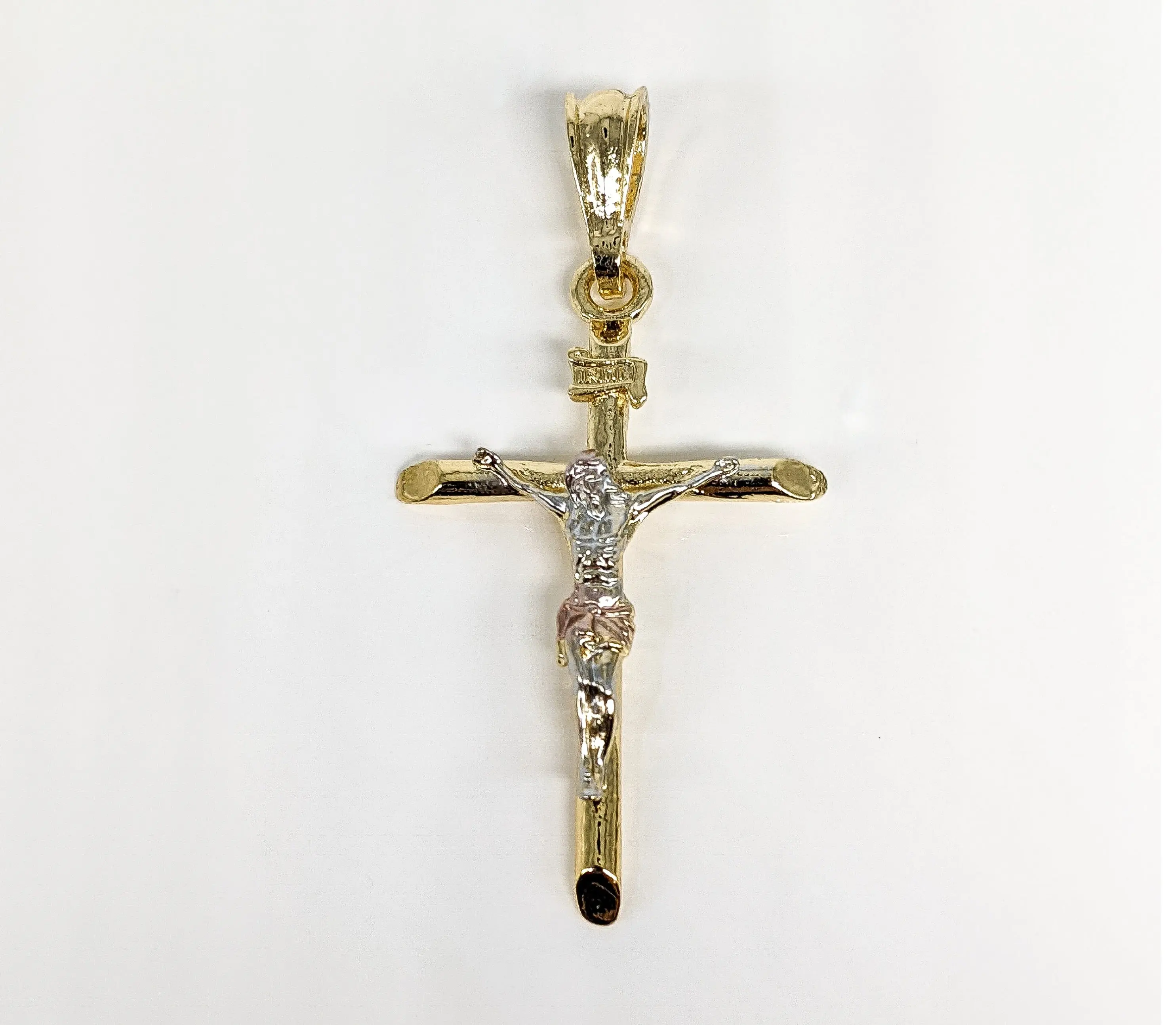 Plated Tri-Color Cross SMALL Pendant