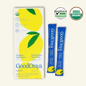 GoodOnya Organic Hydration | 12 Individual Packets | Certified Organic Electrolyte Mix | Daily Hydration Powder | Can Support Brighter Moods, Better Sleep, Energy, Boosted Immune System