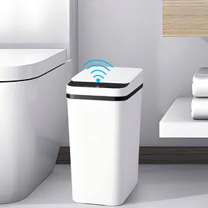 2.2 Gallon Touchless Can, Small Motion Sensor Smart Trash Can, Slim Waterproof Trash Bin for Bedroom, Bathroom, Office, Living Room, White garbage automatic