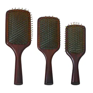 Wooden Paddle Scalp Massage Comb, 1 Count Air Cushion Detangling Hair Brush, Hairdressing Comb for Salon & Home Use