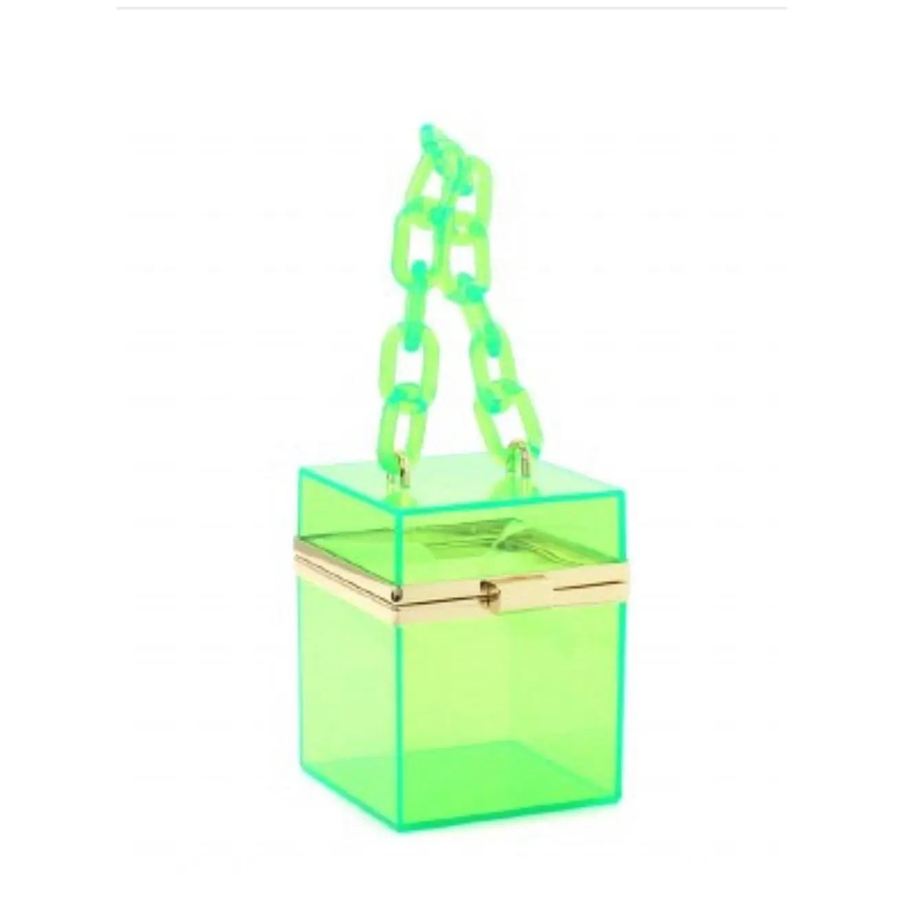 Transparent Clear Acrylic Square Clutch (Green)