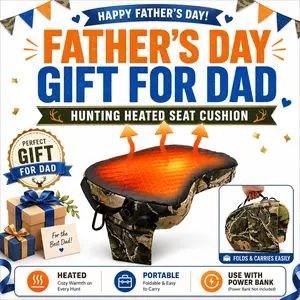 Father's Day Gift - Portable USB Heated Seat Cushion (No Power Bank) – 3 Heat Settings, Foldable Outdoor Heating Pad with Handle & Hook, Durable Oxford Fabric for Camping, Sports Bleachers & Outdoor Use