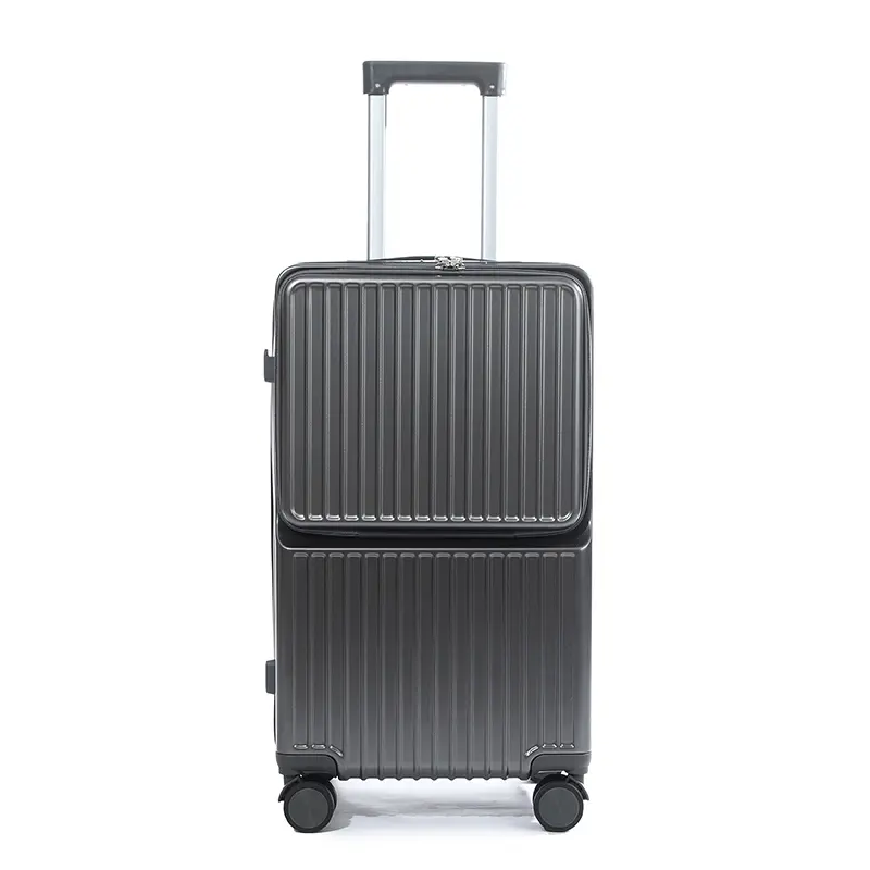 20/26/29 Inch Aluminum Frame Hardside Spinner Suitcase - Zipperless, Lightweight, Front Opening with USB Port, Carry On Luggage for Back to School & Campus Life, Gold Wheel Family Travel Luggage, Travelers sohochic