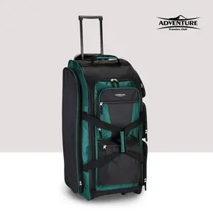 [Travelers Club Xpedition] 30" Multi-Pocket Upright Rolling Duffel Bag