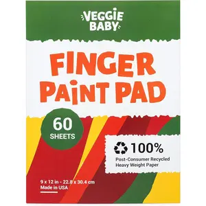 Art Paper Pad for Finger Painting, Drawing and Coloring, 60 Sheets, Kid’s and Toddler’s Multimedia Paint Use, Unwaxed Heavy Stock for Crayons and Projects