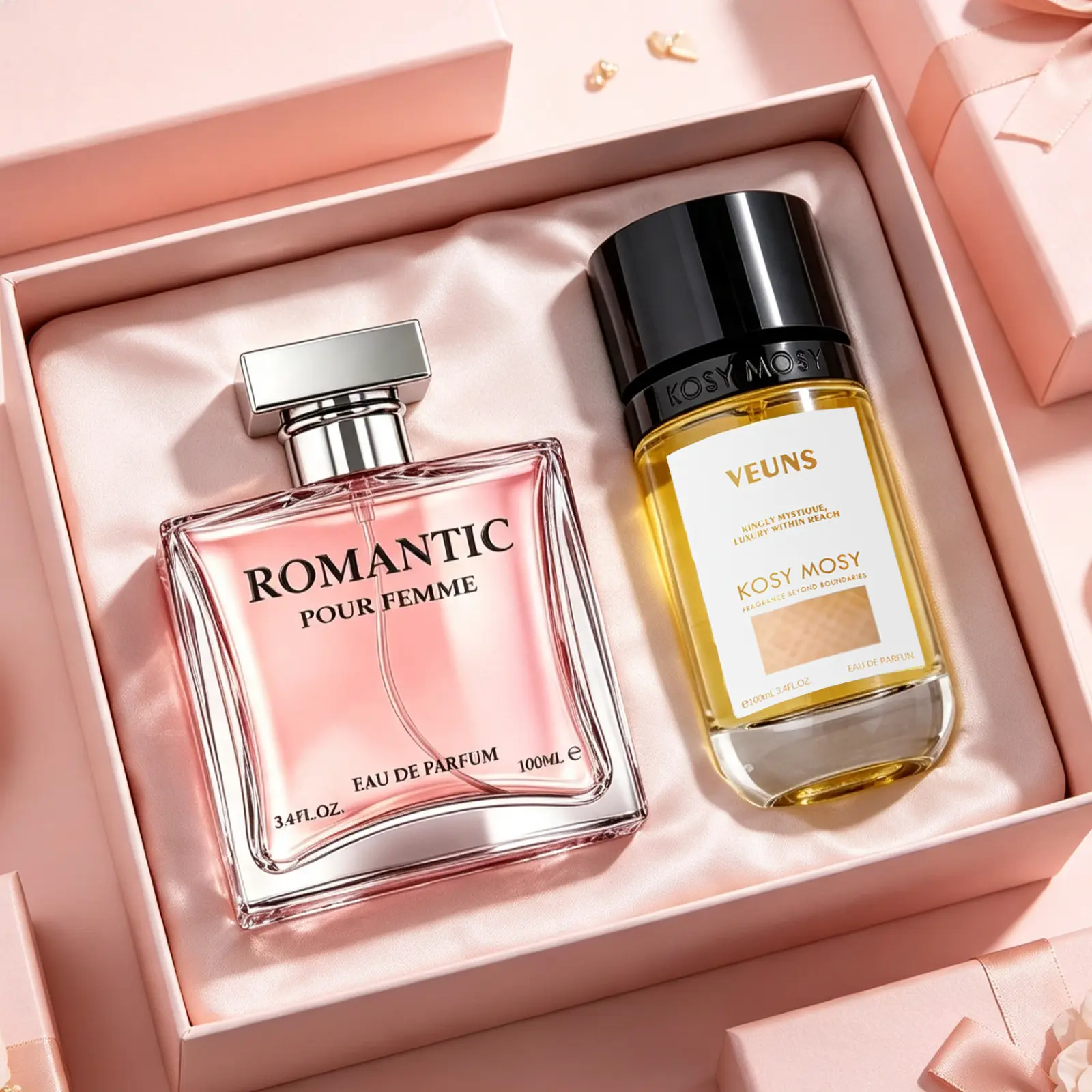 2Pack Women's EDP, Fruity Floral + Gourmand, Rose Chamomile Ginger / Vanilla Lavender Cocoa Ginger, 100ML/3.4 FL OZ Each, Long-Lasting 6-8H, Perfect for Dates Daily Parties Business Gifting