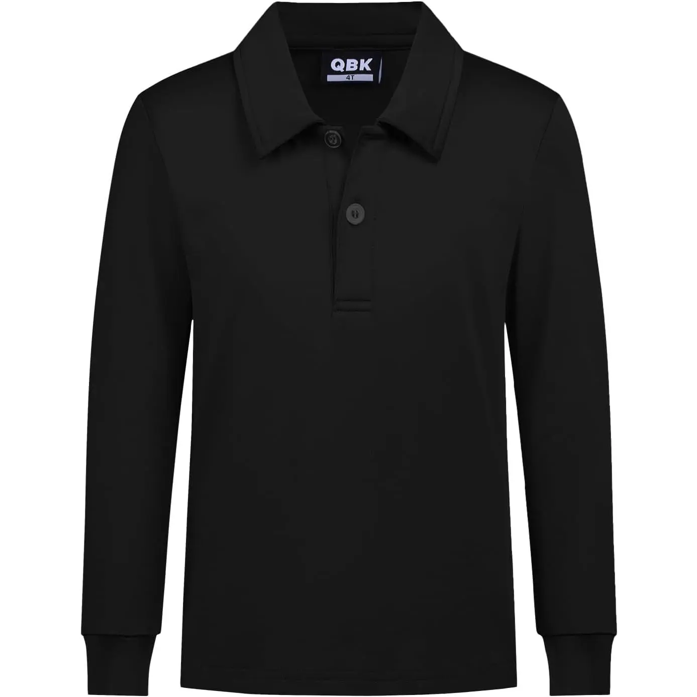 QBK Kids' Performance Polo Kids Collared Golf Shirts Long Sleeve School Uniform for 4T-16Y Resistant
