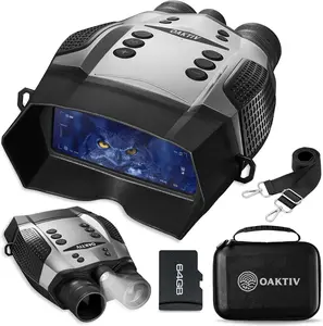 Oaktiv Night Scout 4K Digital Night Vision Goggles for Adults, 8x Zoom, 3" HD Display, Tactical Light, 48MP Photo & Video Recording, 10,000mAh Rechargeable Battery, Infrared Binoculars for Hunting, Camping, and Wildlife Observation