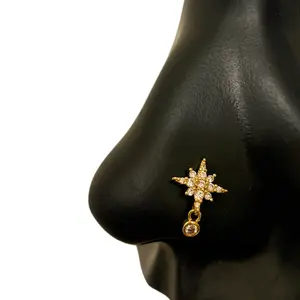 STATEMENT GOLD | Bright Star Dangling Nose Stud
