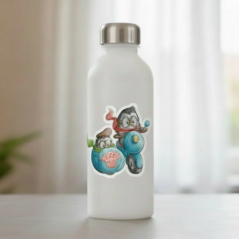 Pringle & Finn (The Pengrooms) Vinyl Cute Cartoon Animal Mini Decorative Stickers Set for Scrapbooking, DIY Projects