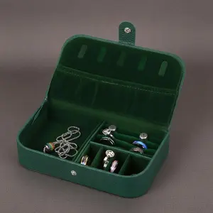 Portable Jewelry Box Jewelry Organizer Display Travel Jewelry Case Boxes Button Leather Storage Chenille Jewelers Joyero