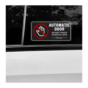 10Pcs Automatic Door Car Sticker, 4'' × 2'' Waterproof Vinyl Decals Do Not Touch Driver Will Open Warning Sign, Self Adhesive Removable Vehicle Taxi Decals Automatic Sliding Window Cling